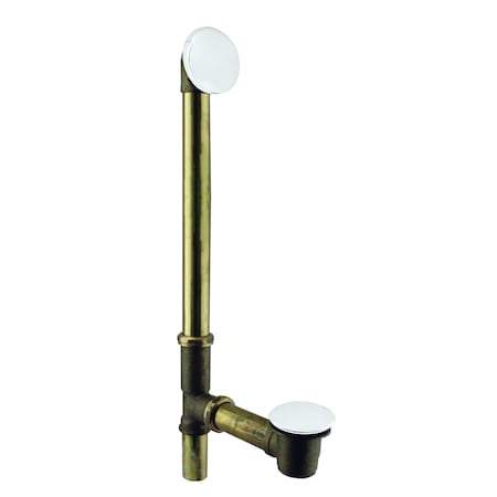 Westbrass Illusionary Ball Joint Overflow W/ ADA approved Tip-Toe Drain in Powder Coat White D326HBJ-50(7982420HBJ-50)